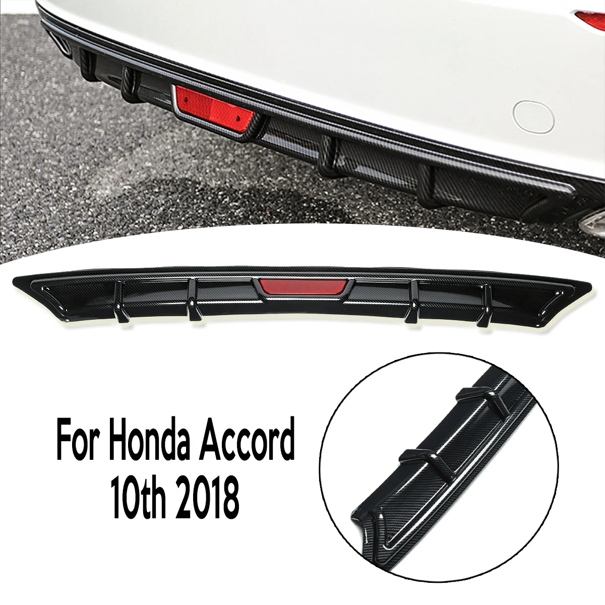 Диффузор, губа на задний бампер гарнир обвес для Honda для Accord 10th Авто внешние части юбка спойлер автомобильный черный бампер