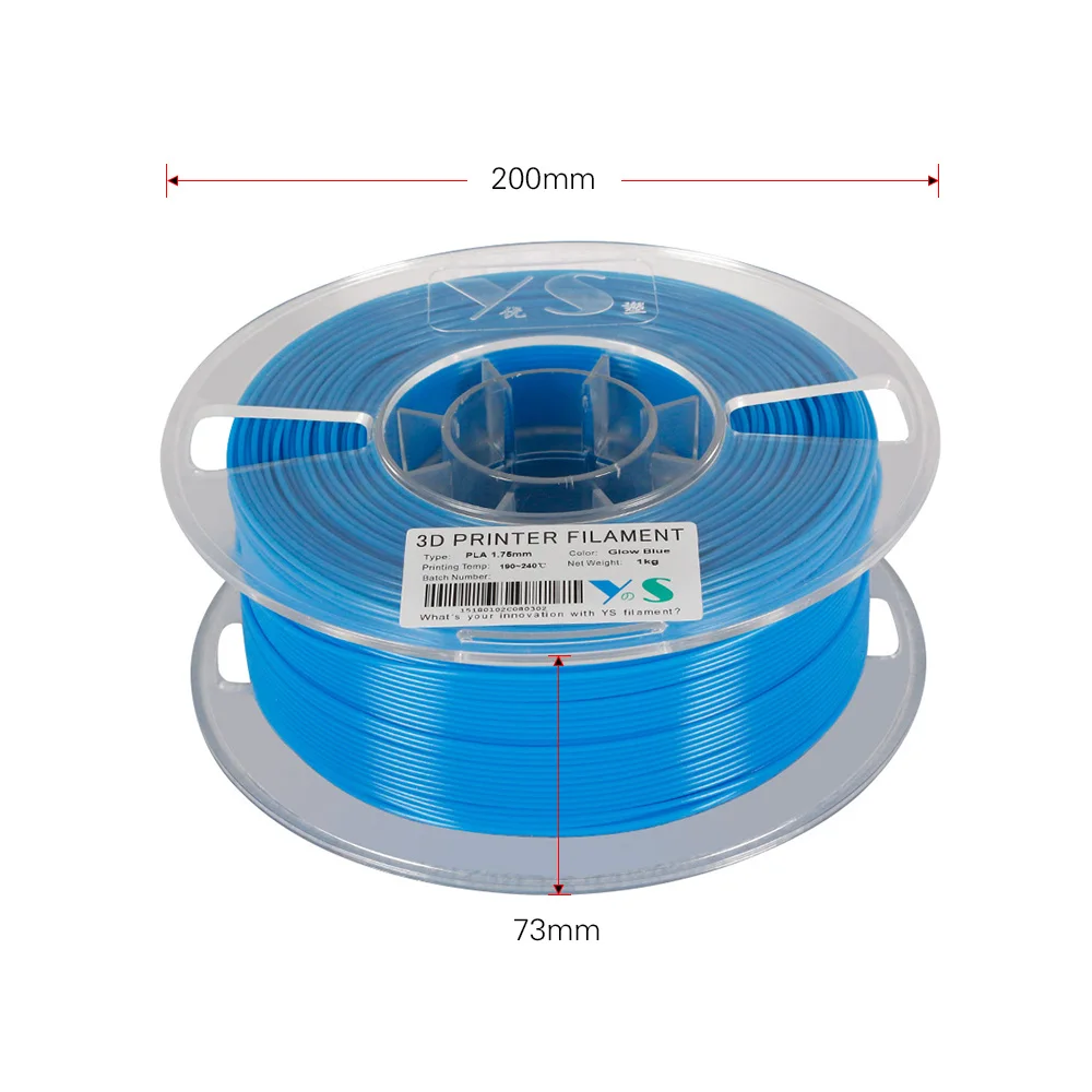 YouSu 3D PLA Filament 1.75MM High Tenacity Glow in the Dark Filaments Printing Consmables for 3D Printers 1KG Spool