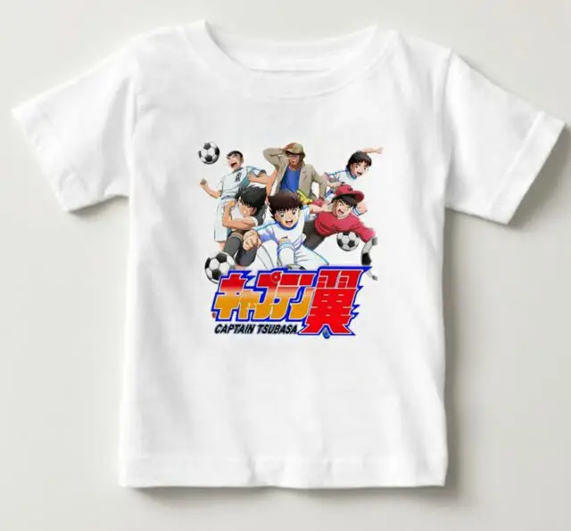 White childreT-shirt Футболка с рисунком из мультфильма «Капитан Цубаса» Детская футболка с короткими рукавами для отдыха футболки для мальчиков и девочек, От 3 до 8 лет NN - Цвет: White childreT-shirt