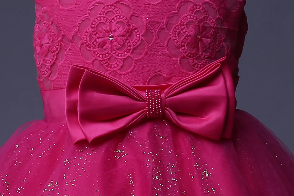 Cutestyles модное розово-Красное Кружевное платье для девушек платья дня рождения