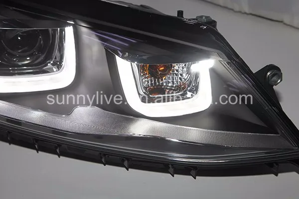 Для VW New Jetta MK6 светодиодный налобный фонарь u-типа SY с комплектом HID для ближнего света