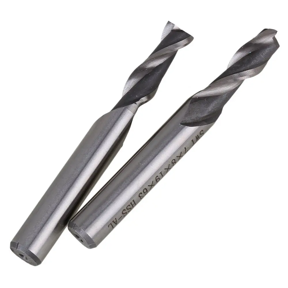 2шт твердосплавная высокоскоростная HSS 2 флейты с прямым хвостовиком фреза