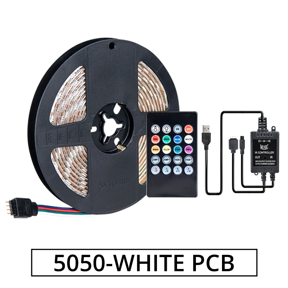 Foxanon DC5V USB Светодиодные ленты 5050 2835 RGB звук Сенсор ИК-пульт дистанционного управления автомобиля Светодиодные ленты музыка ленты света ТВ фонового освещения