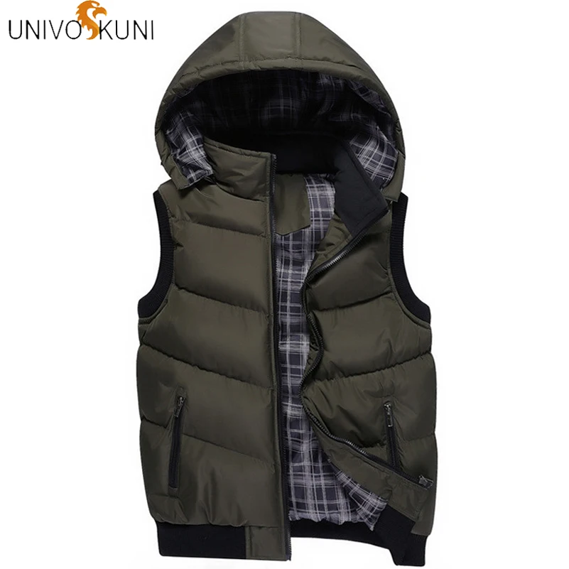 UNIVOS KUNI 2019 зимнее хлопковое пальто с капюшоном chalecos para hombre повседневная