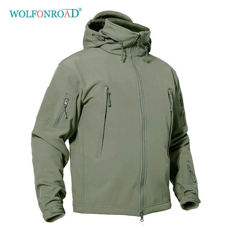 WOLFONROAD зимняя мужская флисовая куртка из флиса, уличная Водонепроницаемая термокуртка для походов, военная тактическая спортивная куртка, пальто