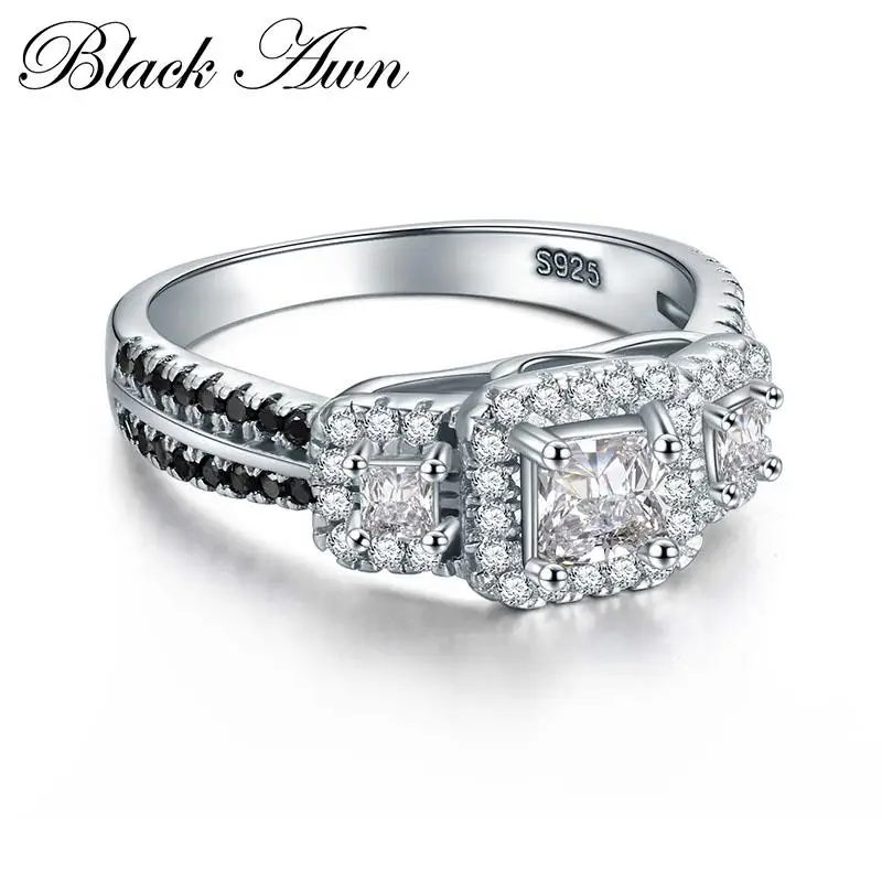 Женское кольцо из серебра 3 7 пробы с черно-белым камнем 925 г | Украшения и