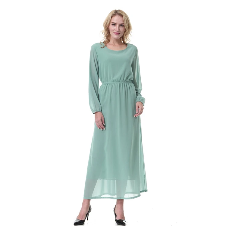 2017 новое мусульманское шифоновое платье зимнее с длинными рукавами 7a31|dresses dress|dress