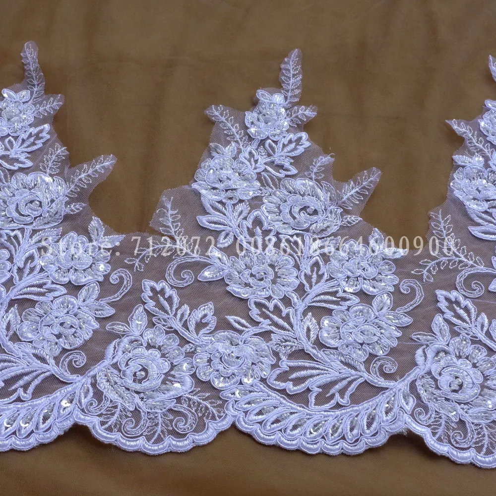 La Belleza белая/белая с бусинами без вышивки спереди кружевной отделкой Ширина 33 см 2