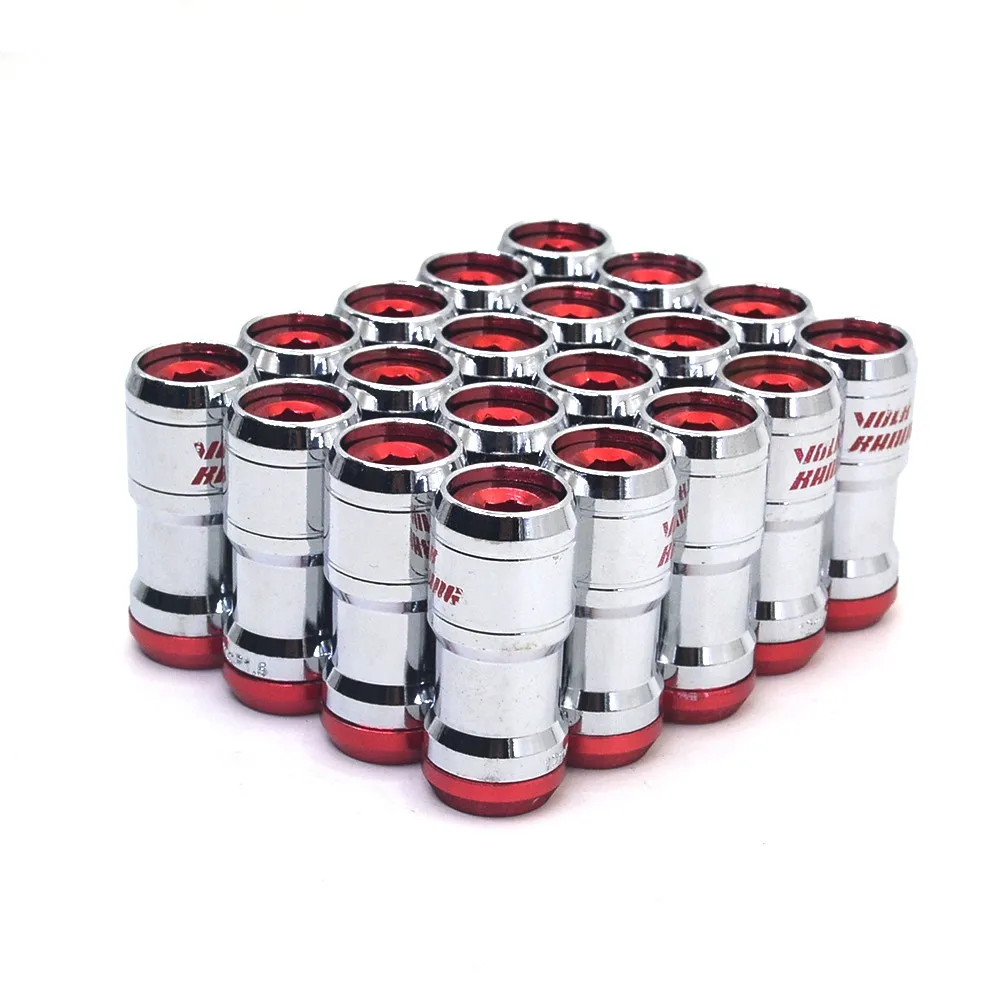 RED 20 шт. M12 X 1,5 M12 X 1,25 Противоугонная синяя сталь Volk гоночное автомобильное колесо обода гайки Блокировки Гайки для Honda Toyota Nissan - Название цвета: RED