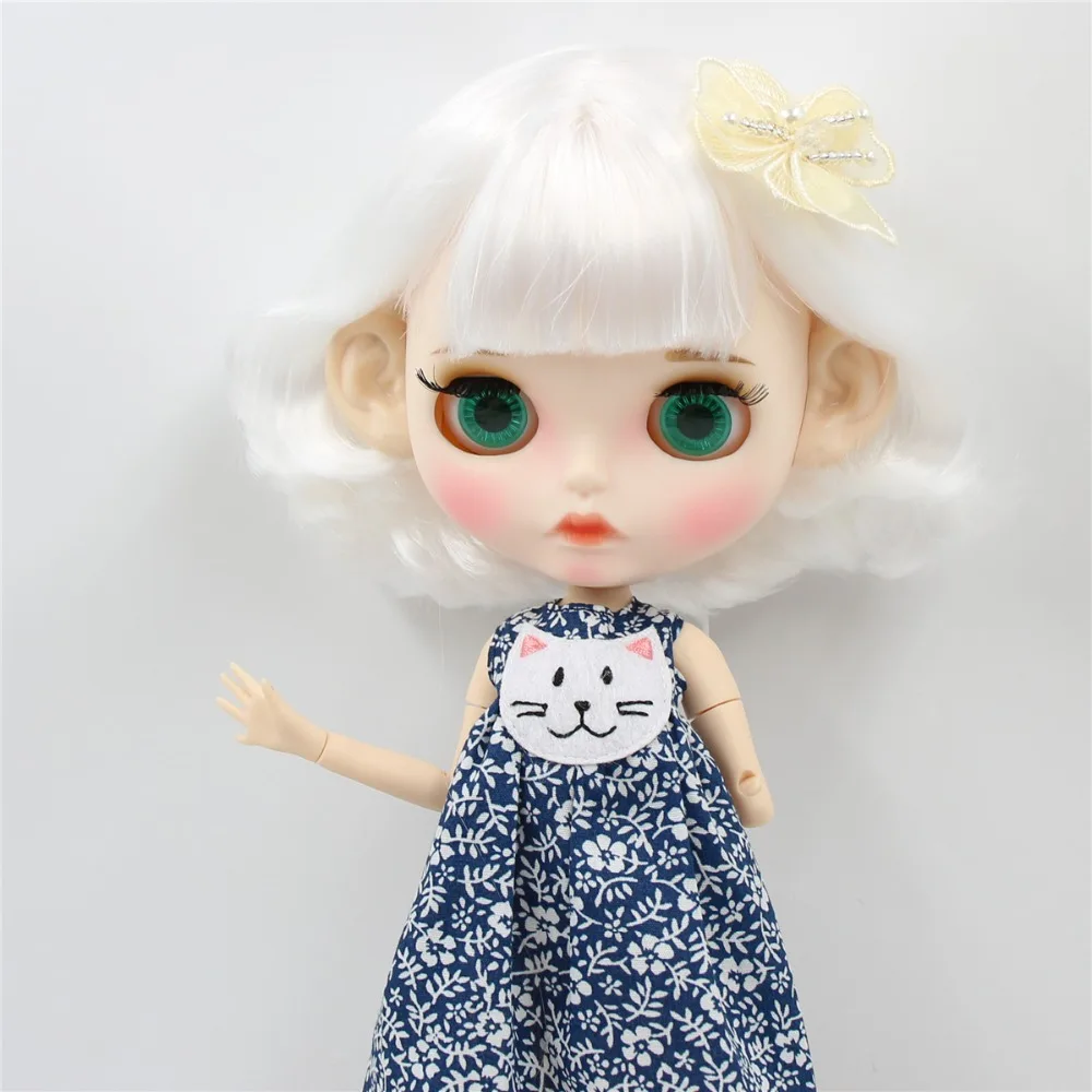 Ледяная кукла DBS Blyth 1/6 bjd белая кожа сужение тела короткие белые волосы матовое