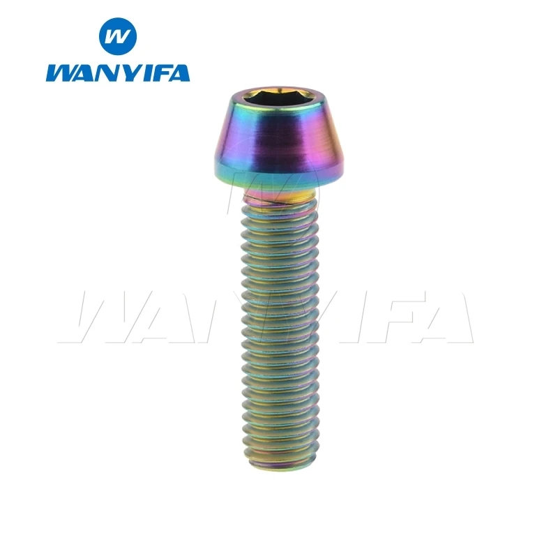 M8x30 Rainbow Wanyifa M8x15 20 25 30 35, 40 45 50 70mm конические головки винт с титановым болтом для велосипедного тормоза велосипедный крепеж - Цвет: M8x30 Rainbow