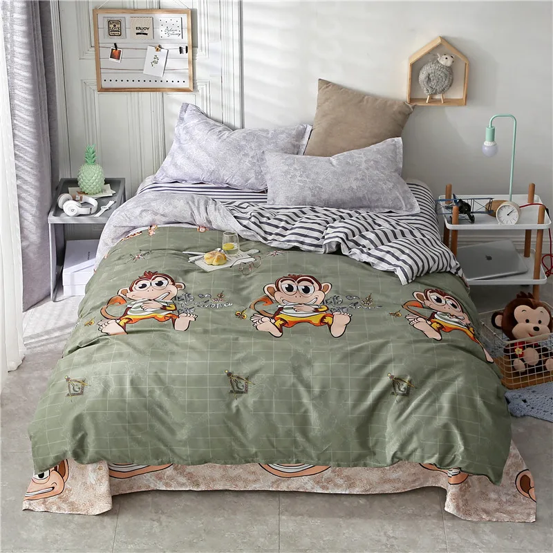 Домашняя собственность 4 шт. игривый обезьянка дети мультфильм постельное белье