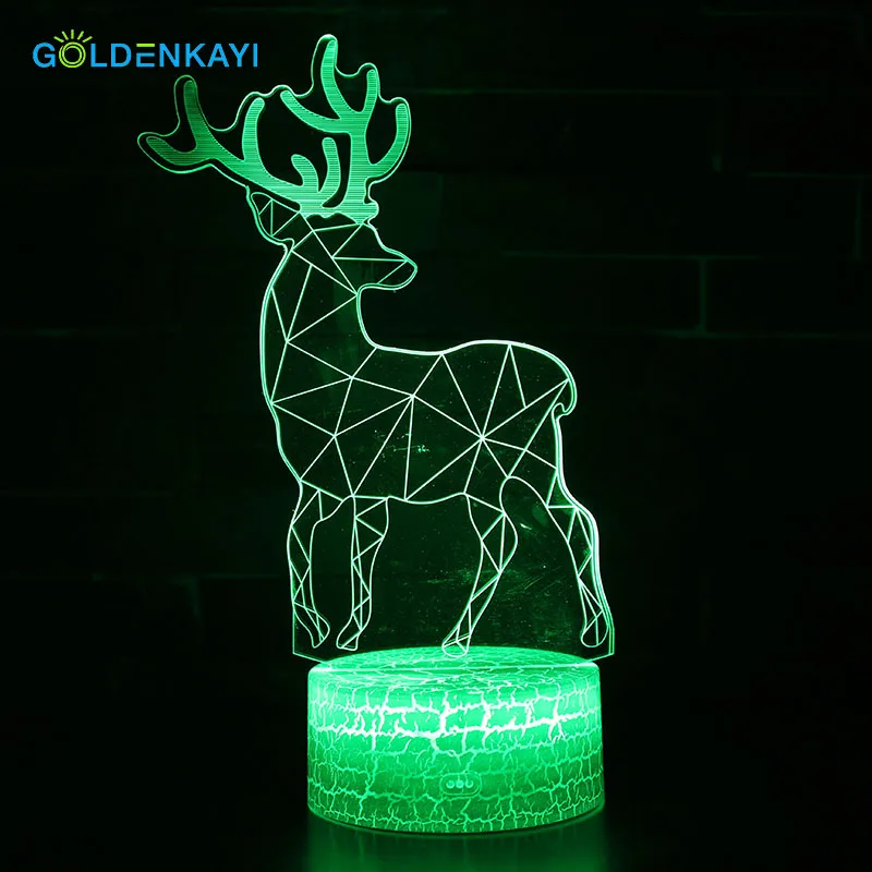 GOLDENKAYI 3D LED Оригинальное ночное освещение атмосфера визуальная лампа сенсорный
