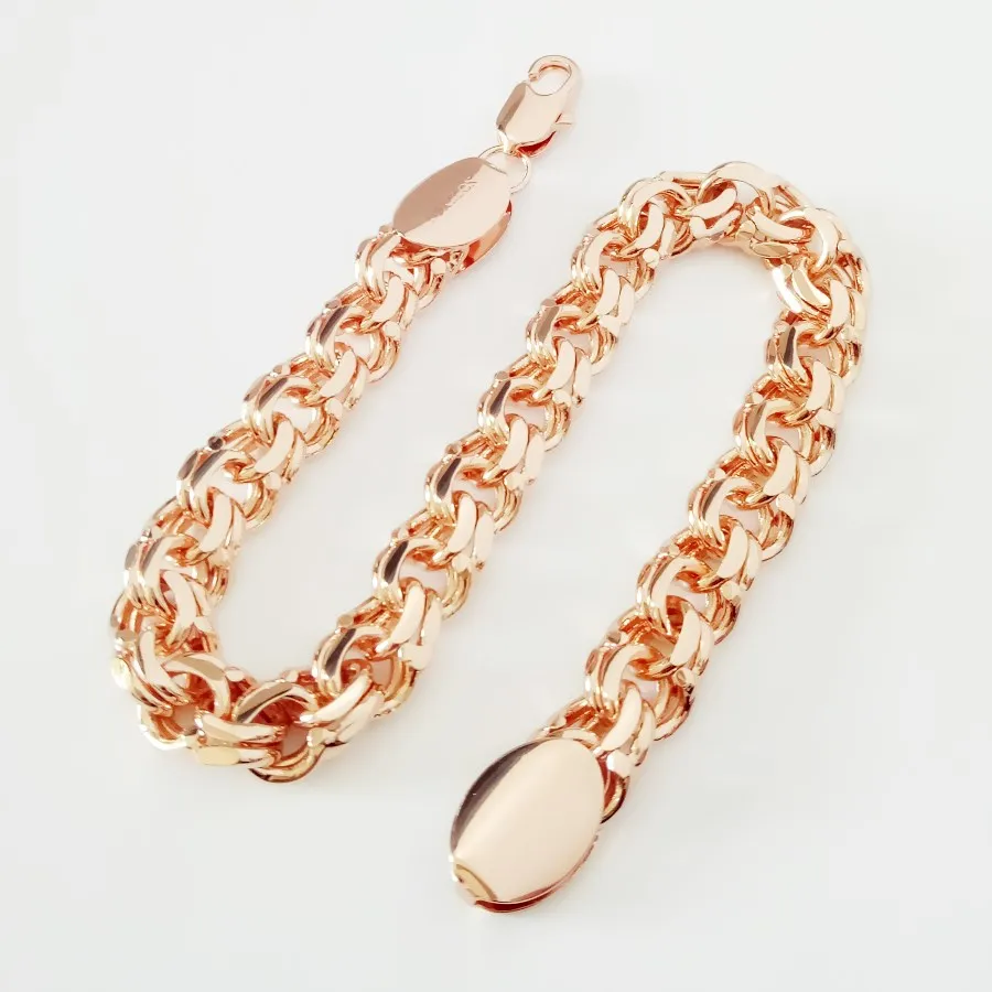 Ожерелье Бисмарк мужское стильное колье под розовое золото 2020 пробы длина