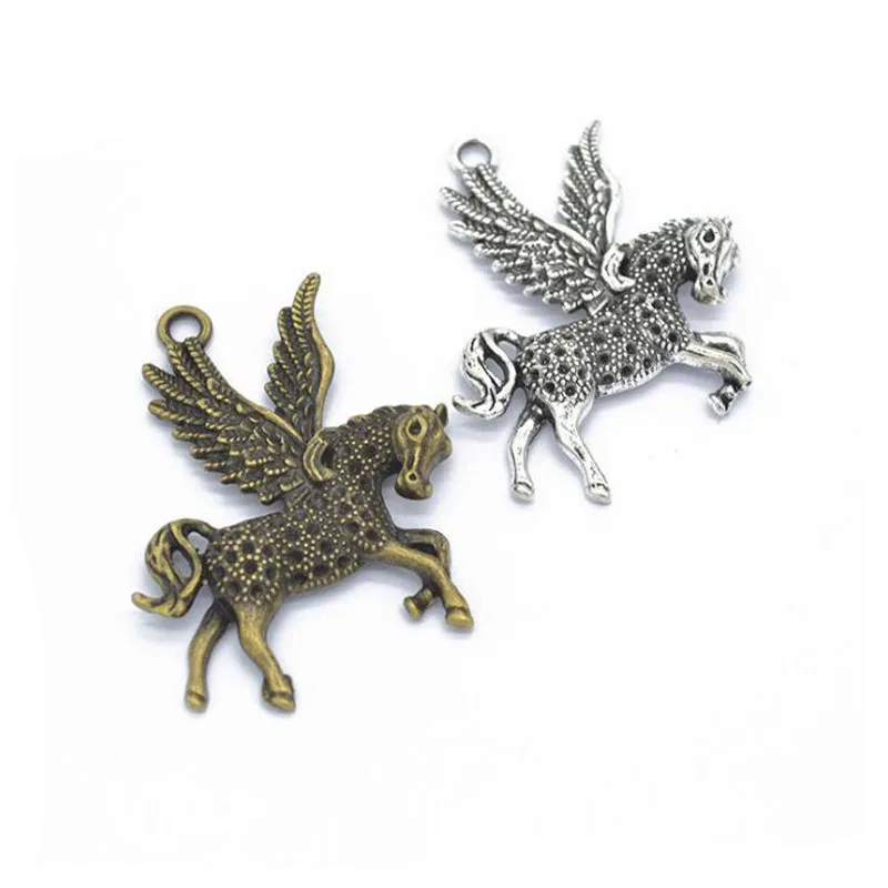 

15pcs/lot 48x42mm Antique Silver Plated Alloy Pegasus Charms Pendant Fit For Jewelry Findings
