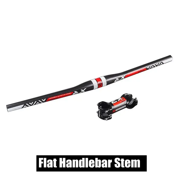 Flat Handlebar Stem XRIDE XR углеродное волокно MTB велосипедные комплекты для руля горный велосипед плоский или подъемный Руль+ стержень+ подседельный штырь - Цвет: Flat Handlebar Stem