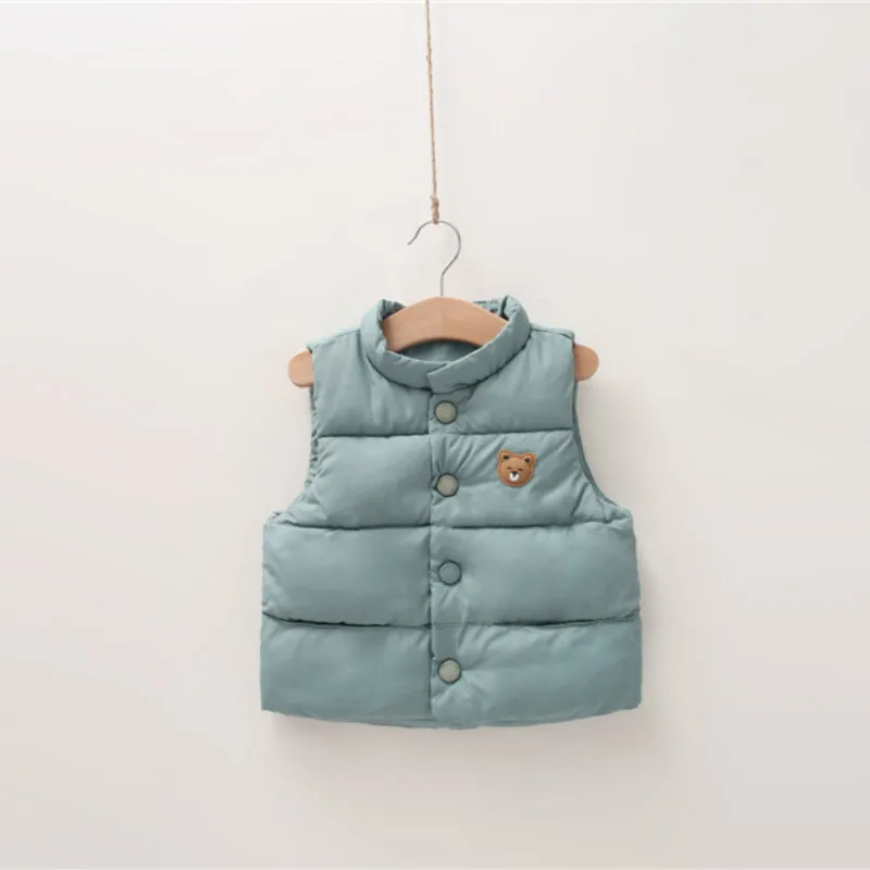 Baby Girls Winter Cotton Vest Children's Clothing Retail Top Thick Waistcoats Stand Seeveless Outerwear Kids for Girl |