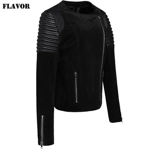 Куртка женская из натуральной кожи, Байкерская, мотоциклетная