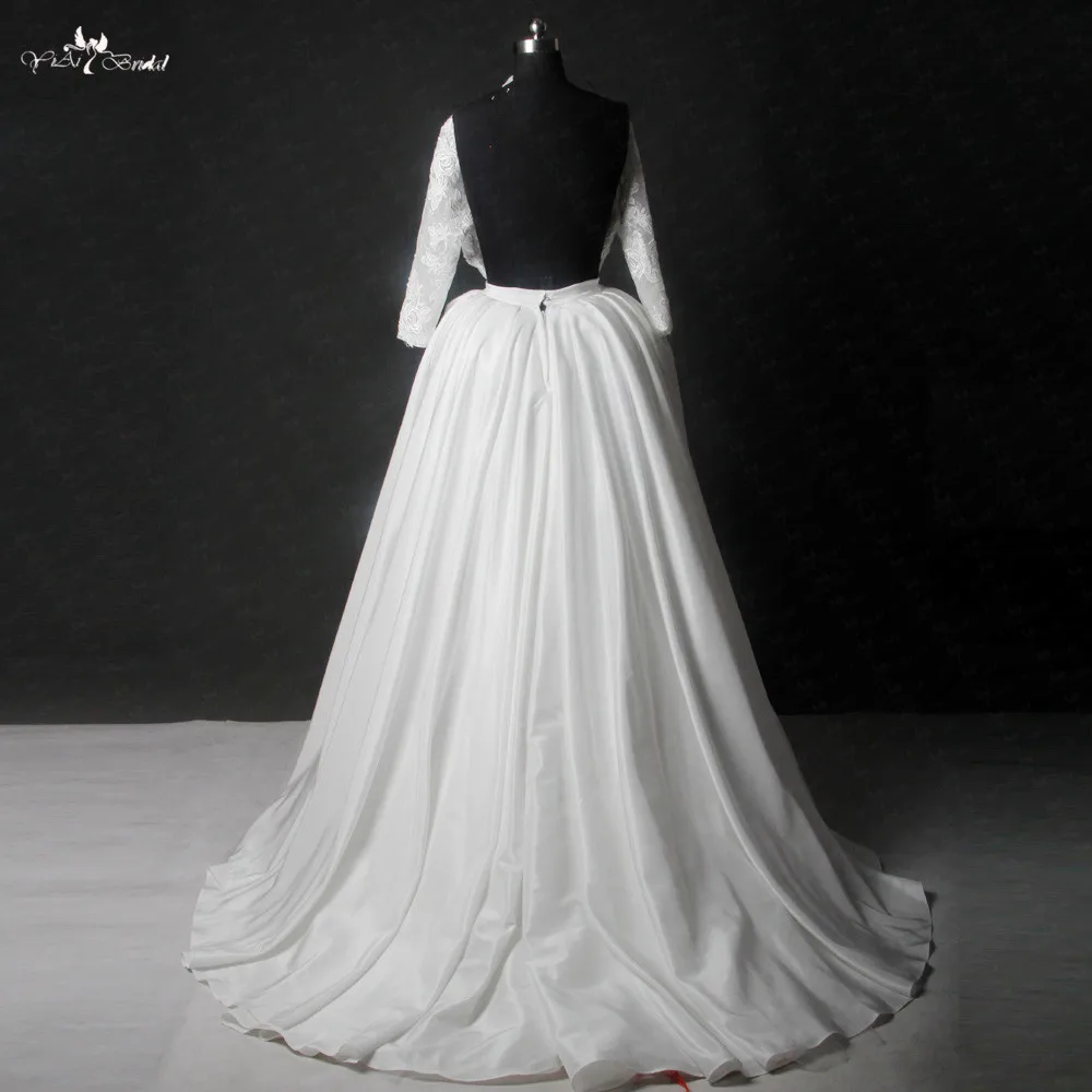 RSW1139 реальные фотографии Yiaibridal с длинными рукавами с высоким вырезом комбинезон с открытой спиной Свадебные платья Съемная юбка