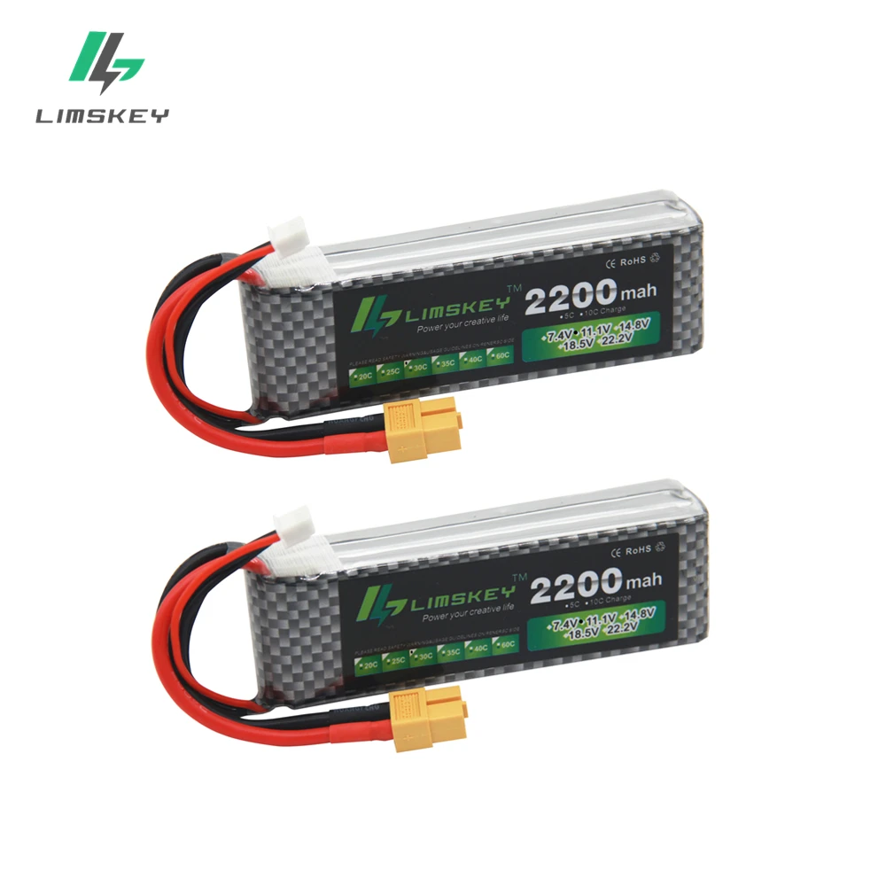 Limskey Power Совершенно новый литий полимерный аккумулятор 11 1 В 2200 мАч 30C MAX 60C 3S T Plug для