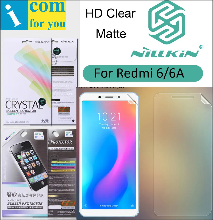Защитная пленка Nillkin для Xiaomi Redmi 6 6A Pro матовая защитная HD экрана мягкий прозрачный