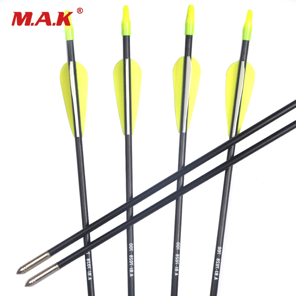 

6/12/18/24 pcs Spine 700 Fiberglass Arrow Total Length 74.5cm Outer Diameter 6.96mm for Recurve Bow Archery Hunting Shooting