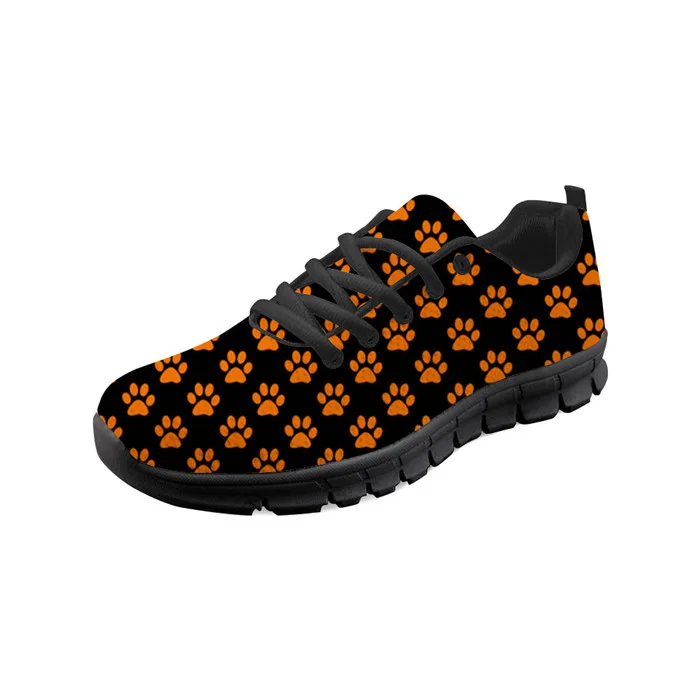 Y3869BAQ FORUDESIGNS/рисунок собачья лапа; женские кроссовки на плоской подошве; сетчатая дышащая женская Повседневная прогулочная обувь со шнуровкой; sapato feminino - Цвет: Y3869BAQ