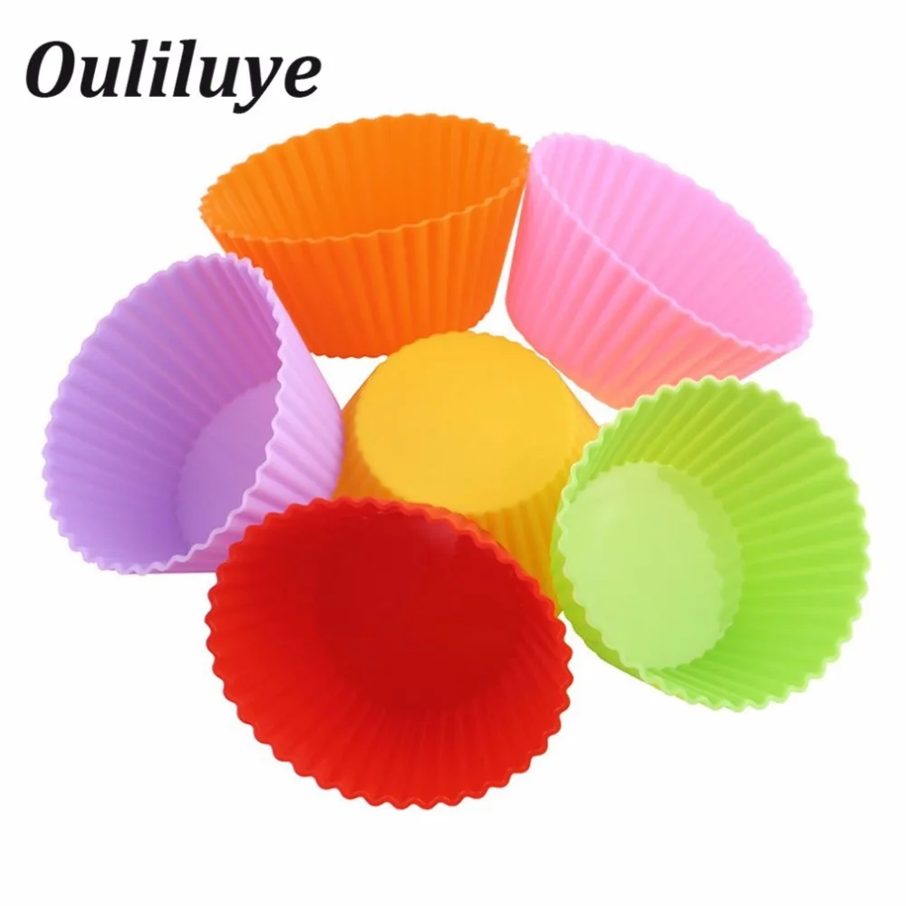 

6/12PCS Silicone Moulds For Baking Muffin Cupcake Molds Convenient Baking Cake Decorating DIY Silicone Forms Mold Random Color