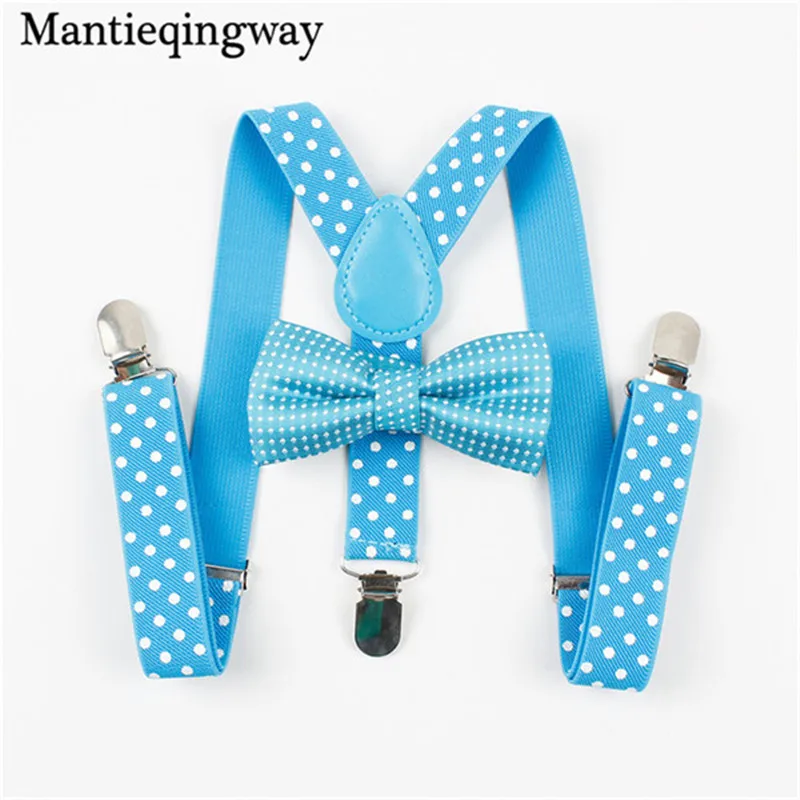 SK Mantieqingway/комплект с галстуком-бабочкой в горошек ярких цветов, комплект с регулируемыми подтяжками и галстуком-бабочкой для мальчиков и девочек, 3 зажима, Y-back, подтяжки - Цвет: SK
