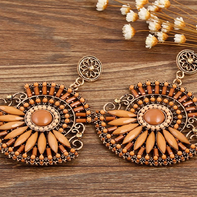 Женские Висячие серьги с большими кристаллами винтажные длинные висячие в