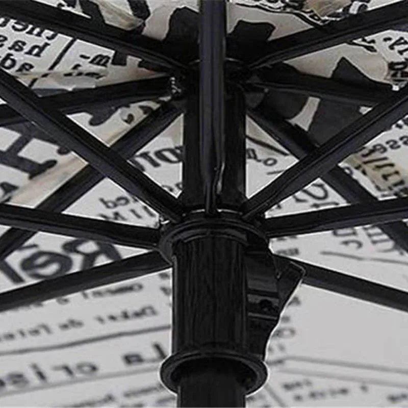 Оригинальность газета три складные стильные зонты дождя женщины/мужчины высокое