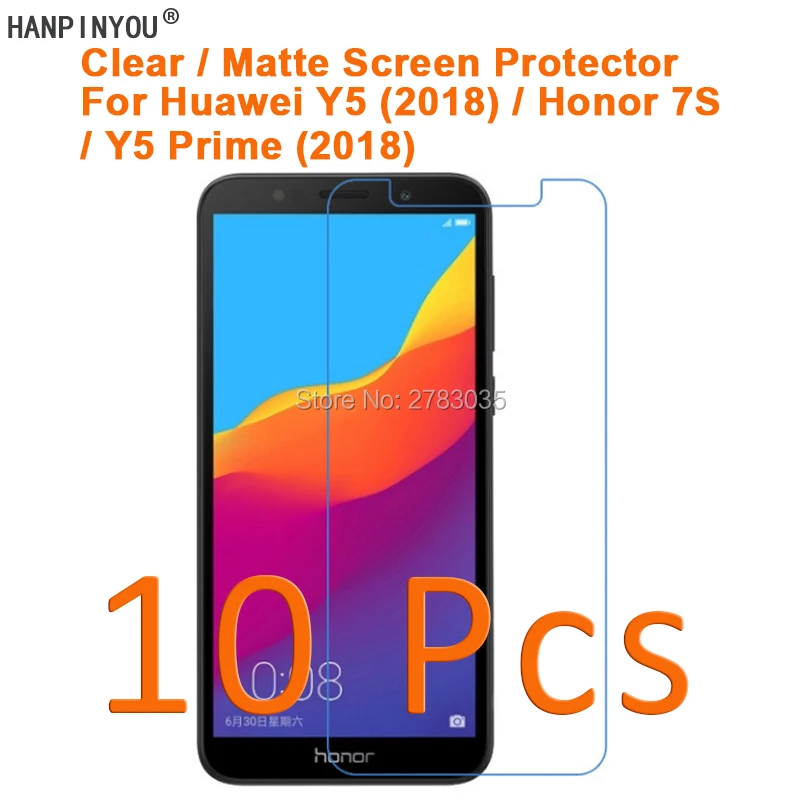 

10Pcs For Huawei Y5 Prime (2018) / Honor 7S 5.45" HD Clear/Anti-Glare Matte Screen Protector Protective Film -Not Tempered Glass