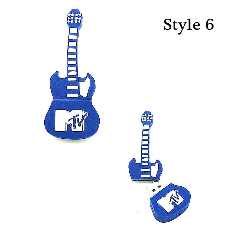 6 видов стилей мультфильм музыка Гитары usb флэш диск Memory Stick накопитель реальная