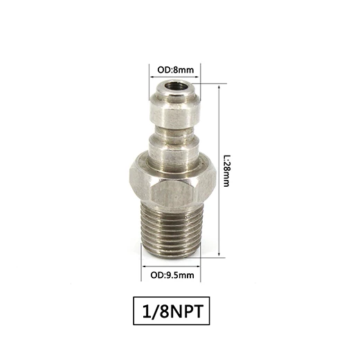 NPT plug x3 PCP Airforce Пейнтбол Пневматический Быстрый Соединитель 8 мм 1/8NPT M10x1 1/8BSPP штекер Адаптер фитинги из нержавеющей стали 3 шт./лот - Цвет: NPT plug x3