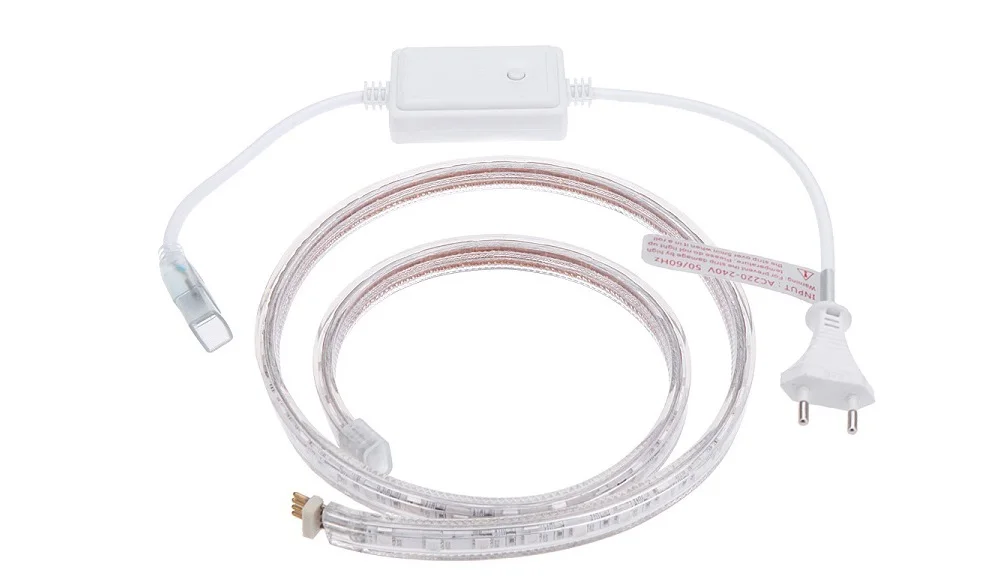SMD 5050 AC220V Светодиодная лента гибкий свет 60 светодиодов/м водонепроницаемая