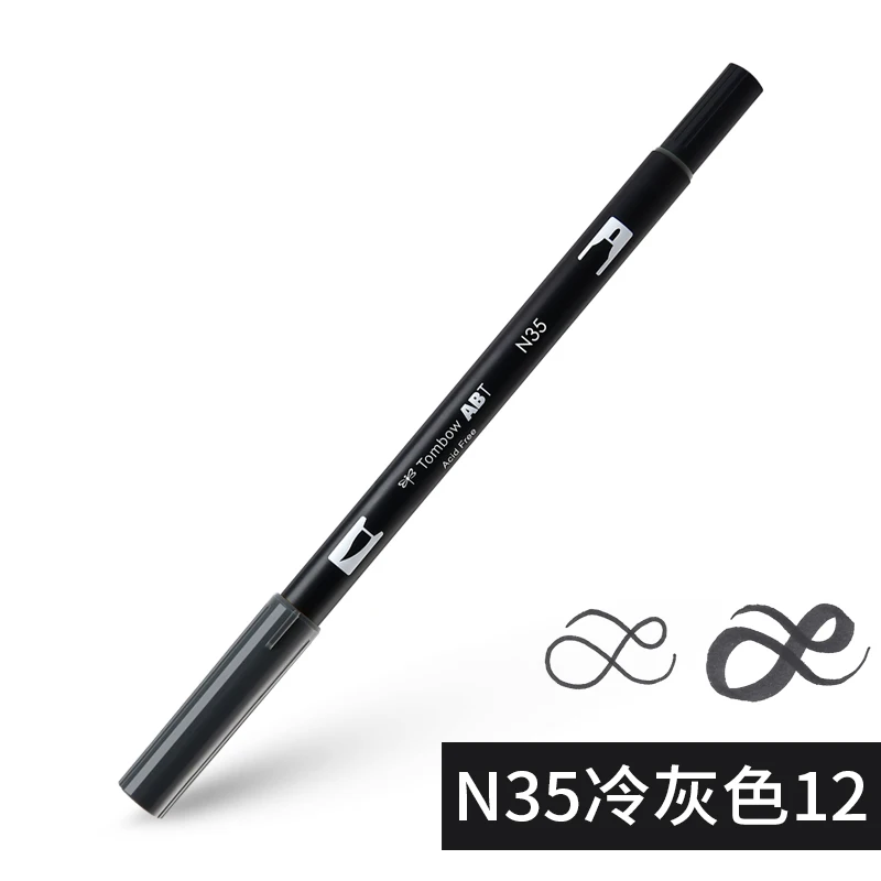 N35 ABT Tombow, двойная кисть, художественные маркеры, акварельные маркеры, 96 цветов, мягкая ручка для рукописного письма, профессиональные ручки для рисования - Цвет: N35