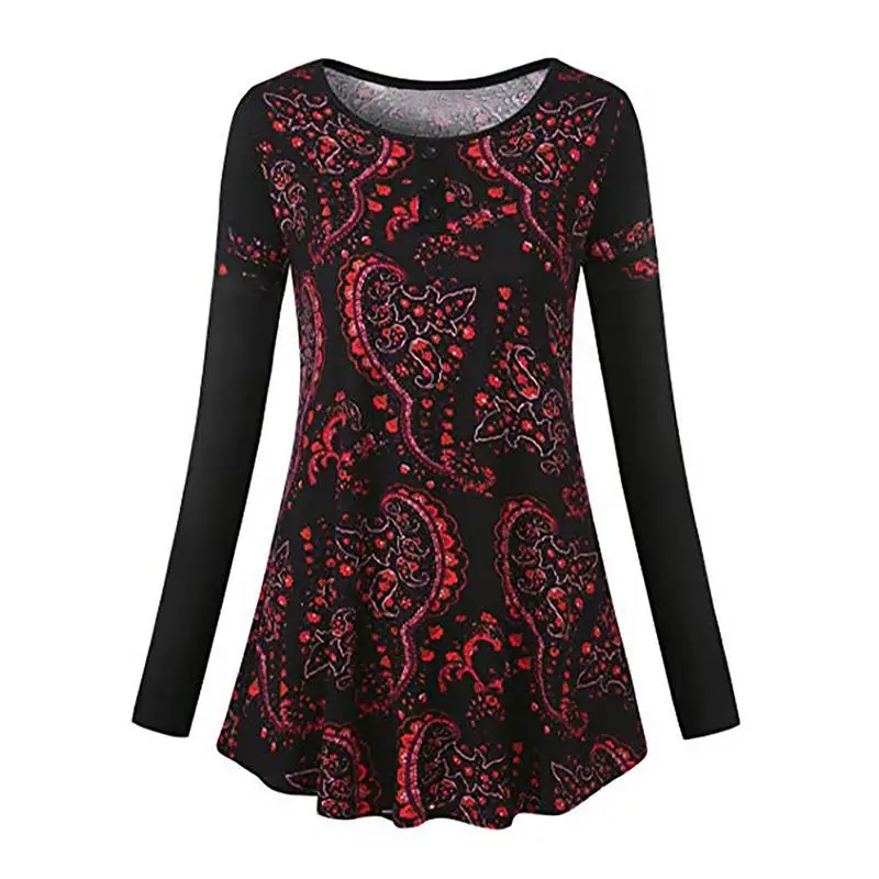 Women Autumn Long Sleeve T-Shirt Solid Sexy O-Neck Patchwork Button Pleated Female Casual Streetwear Tops Tshirts WS9753P | Женская