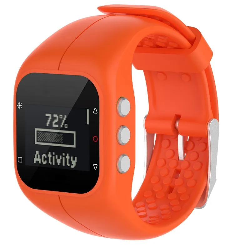 1pc. Ремешок для умных часов из мягкого силикона с металлической пряжкой Polar A300.