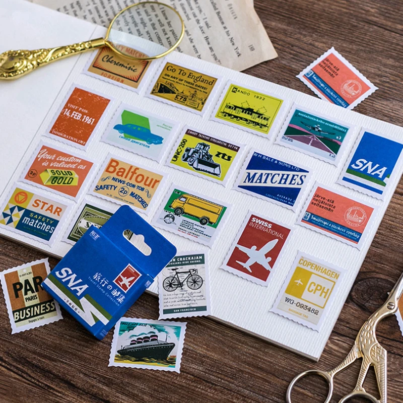 45 шт./кор. набор штампов для путешествий винтажный стикер фотоальбом декор