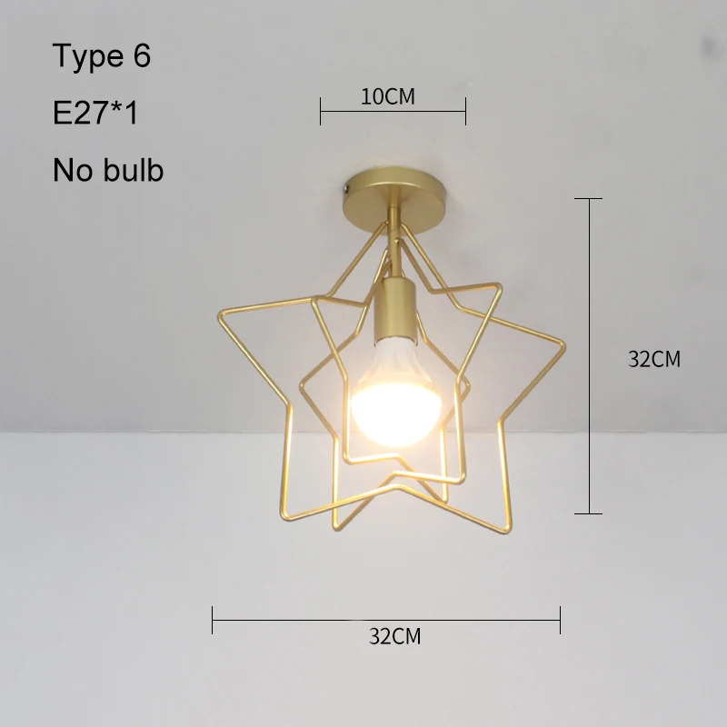 Type 6 No bulb Светодиодные потолочные светильники, современный потолочный светильник, винтажный плафон, плафон, хрустальные светильники для гостиной, Lampara Techo Lamparas De Techo - Цвет корпуса: Type 6 No bulb