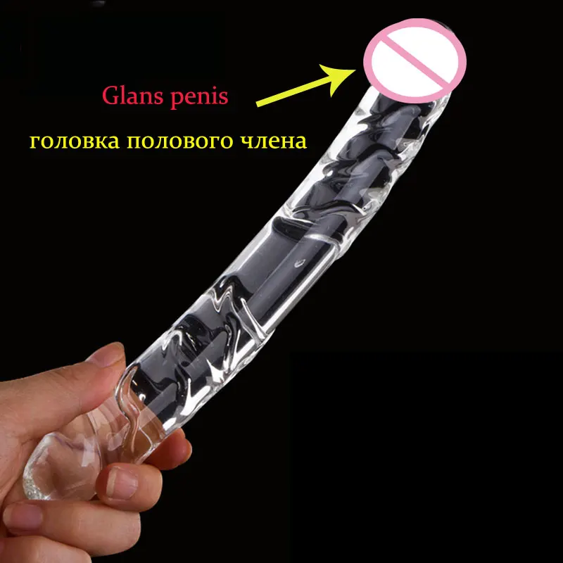 Новый супер грубый длинный двойной Хрустальный фаллоимитатор искусственный