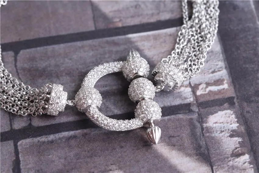 YP16 модный U браслет с заклепками и кисточками из стерлингового серебра 925 пробы