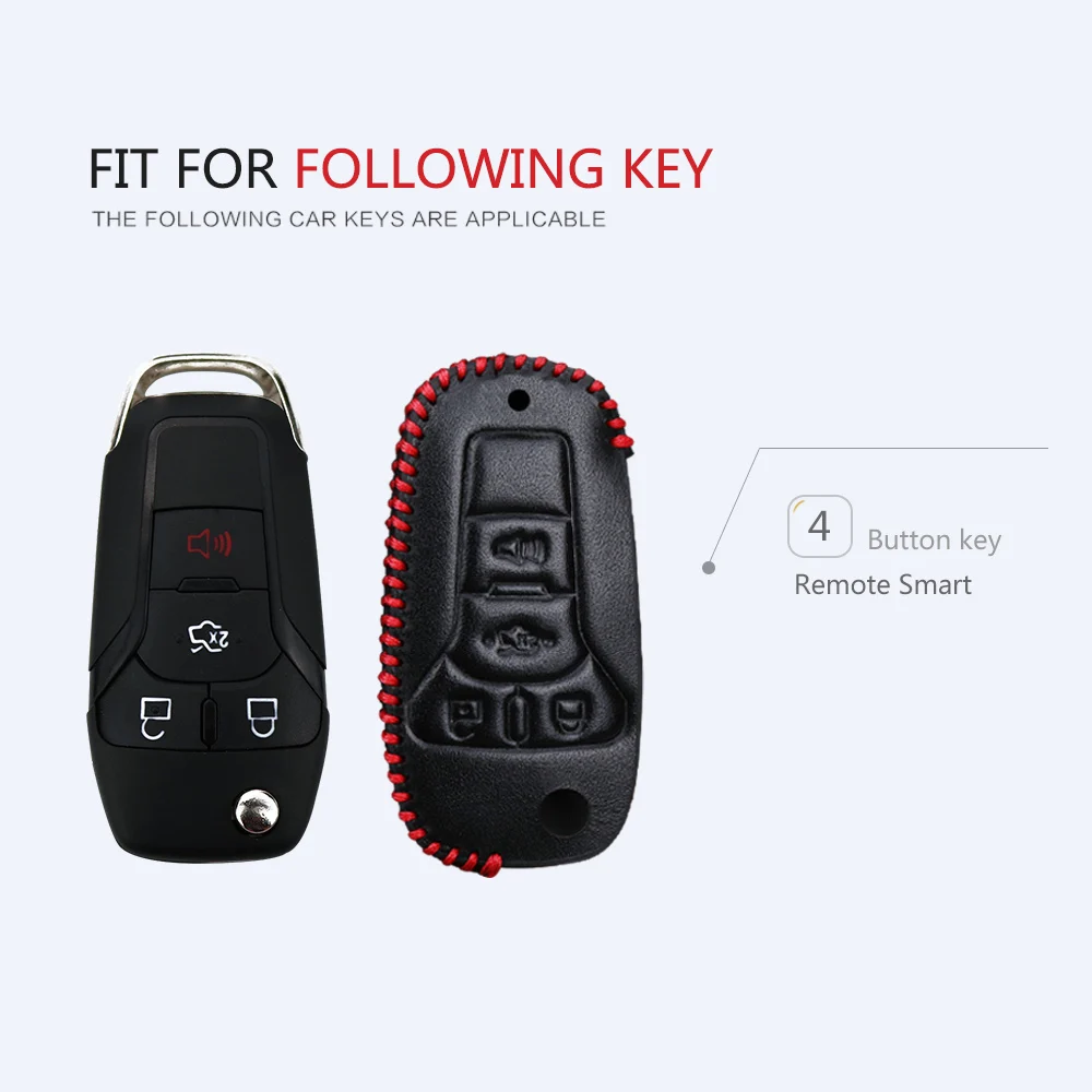 Чехол для автомобильного ключа Ford Focus 3 MK2 MK3 2 ST Mondeo MK4 4 Fiesta MK7 Ecosport C S Max Ka кожаный