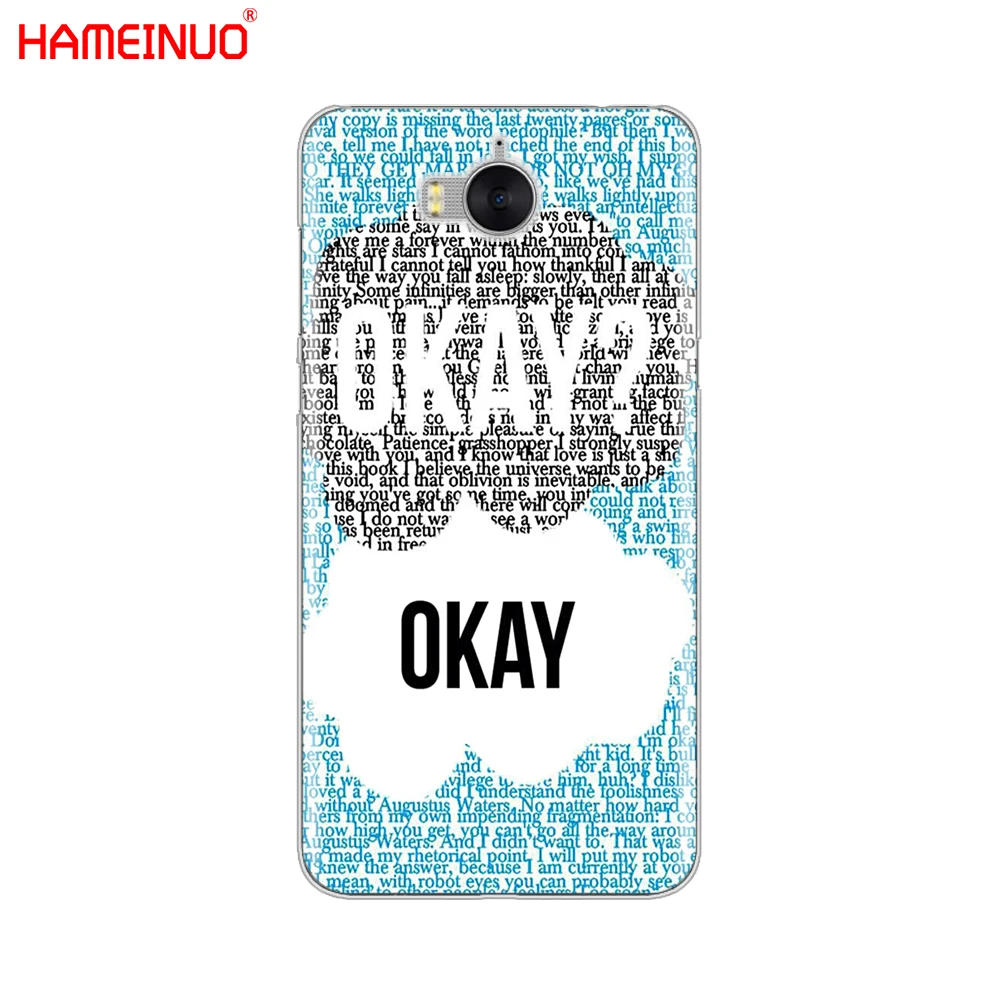HAMEINUO ошибка в наших звездах чехол для сотового телефона huawei honor 3C 4X 4C 5C 5X 6 7 Y3 Y6 Y5 2 II