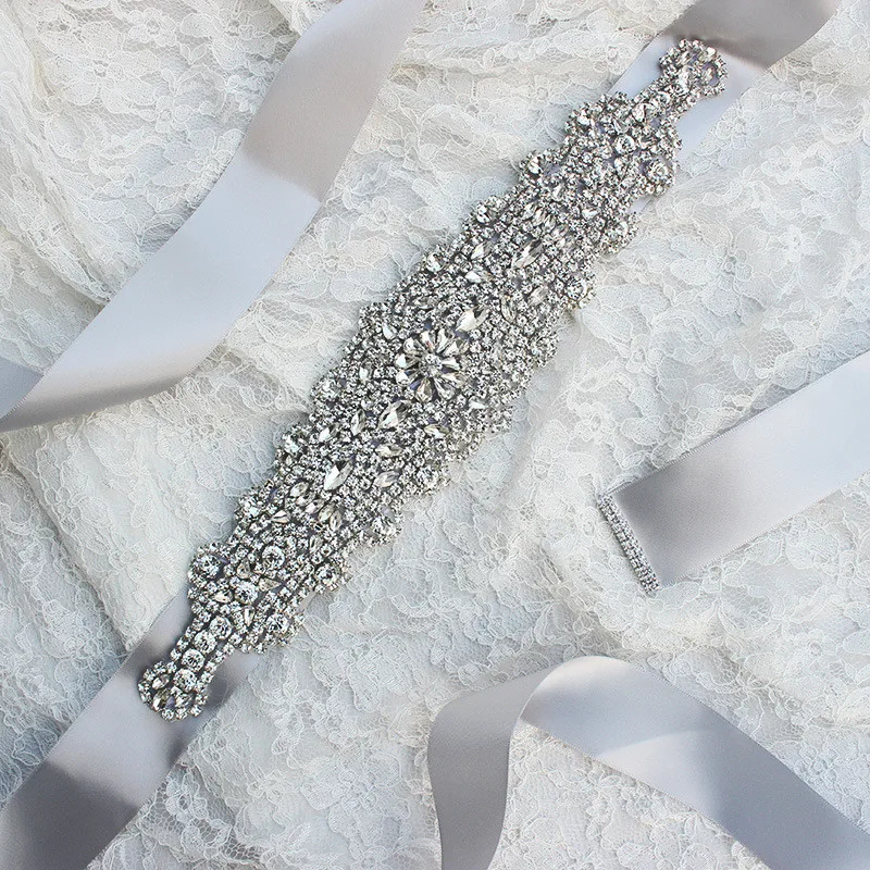 Прозрачный хрустальный свадебный пояс Блестящий Стразы стеклянный для