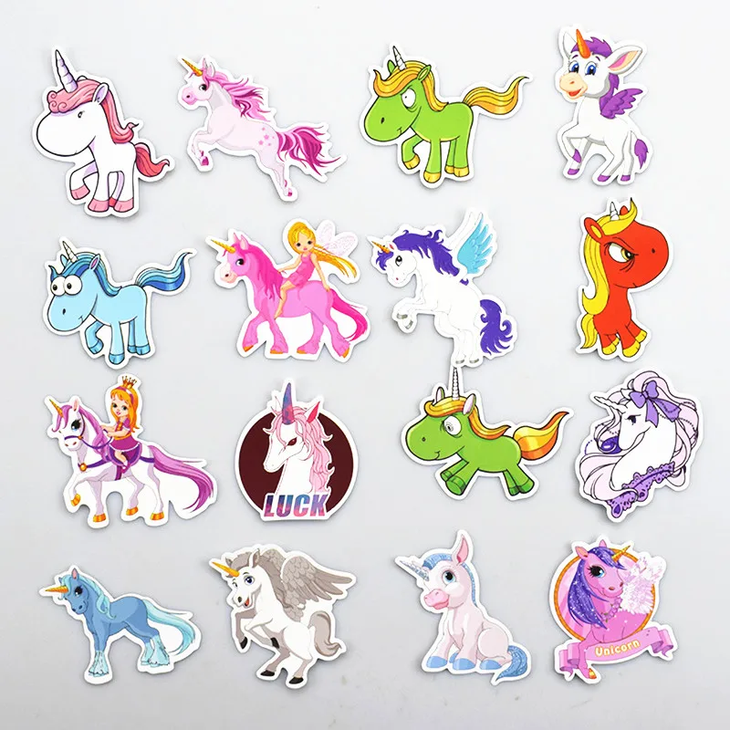 30 шт. наклейки Unicornio Единорог украшения на день рождения Детские DIY блокнот Чемодан детский душ подарок DIY украшения принадлежности