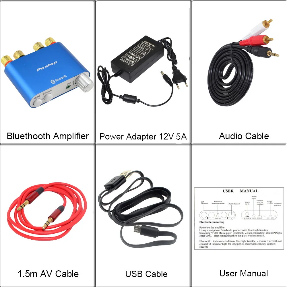 Bluetooth усилитель HiFi 100 Вт TPA3116 Мини Bluetooth 4,0 Цифровой усилитель домашний аудио приемник с Supply-10000409_B питания