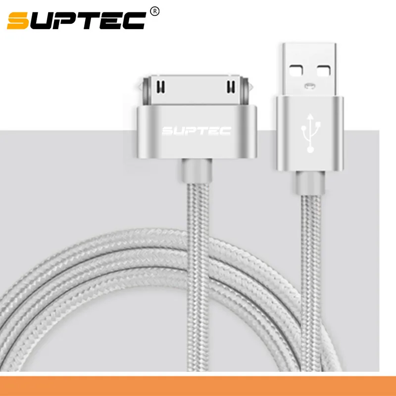 Suptec 30 Pin USB кабель для iPhone 4S 4, металлический штекер, нейлоновая оплетка, кабель для зарядного устройства, 2А, шнур для быстрой зарядки и синхронизации данных для iPad 2