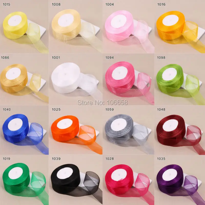 50 ярдов Высокое качество 1 &quotорганза лента для подарка и подарочной коробки