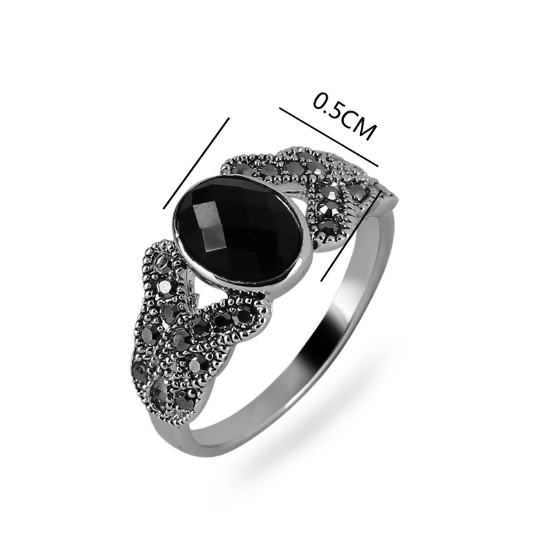 K's Gadgets винтажные черные кольца ювелирные изделия Оникс Камень палец кольцо